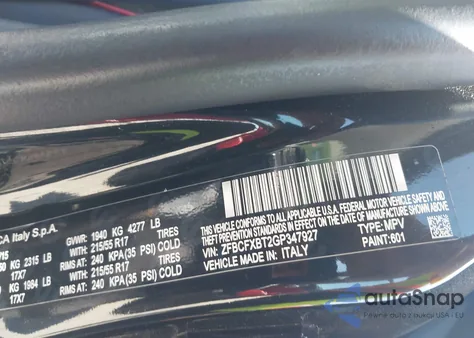 2016 Fiat 500X Easy z USA, uszkodzony, nr VIN ZFBCFXBT2GP347927